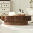 thumbnail image 6 of Tcbosik Farmhouse Coffee Table, 43.7 inch Cocktail Table, Oval Center Table for Living Room, Walnut, 6 of 10
