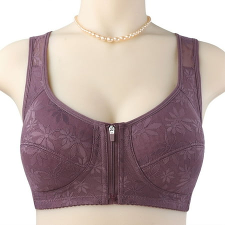 Black of Friday Deals!Clearance Staron Front Closure Bras for Women Comfort No Underwire Bras Wireless Comfortable Bra Soft Strap Large Size No Underwire Bras