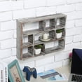 thumbnail image 2 of MyGift 15-Inch 9-Compartment Rustic Wooden Freestanding & Wall Mountable Shadow Box Display Shelf, 2 of 6