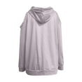 thumbnail image 5 of QUINDOS Women Hoodie Cold SHoulder Women's Sweatshirts Casual Plain Long Sleeve Crew Neck Pullover Tops, 5 of 5