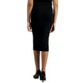 thumbnail image 3 of Bar III Women's Pull-On Jersey Midi Skirt Deep Black Size L, 3 of 3