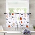 thumbnail image 2 of Halloween Sheer Curtains 54 Inches Length 2 Panels Set, Window Sheer Curtains for Living Room/Bedroom, Bat Pumpkin Ghost Candy Fall Seasonal Light Filtering Rod Pocket Curtain 52'' x 54'' x 2, 2 of 7