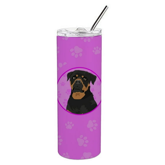 Carolines Treasures WDK1402TBL20 Rottweiler Black and Mahogany Stainless Steel 20 oz Skinny Tumbler Pink 20 oz