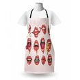 thumbnail image 3 of Lips Apron, Closeup Fleshy Lips Biting Strawberry Pierced Tongue Teeth with Braces Juicy Fruits, Unisex Kitchen Bib with Adjustable Neck for Cooking Gardening, Adult Size, Multicolor, by Ambesonne, 3 of 4