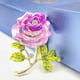 thumbnail image 3 of Broche de flor rosa para mujer, diseño de nicho con ramillete de aleación de aceite y gota, broche de diamantes con sentido, 3 of 5