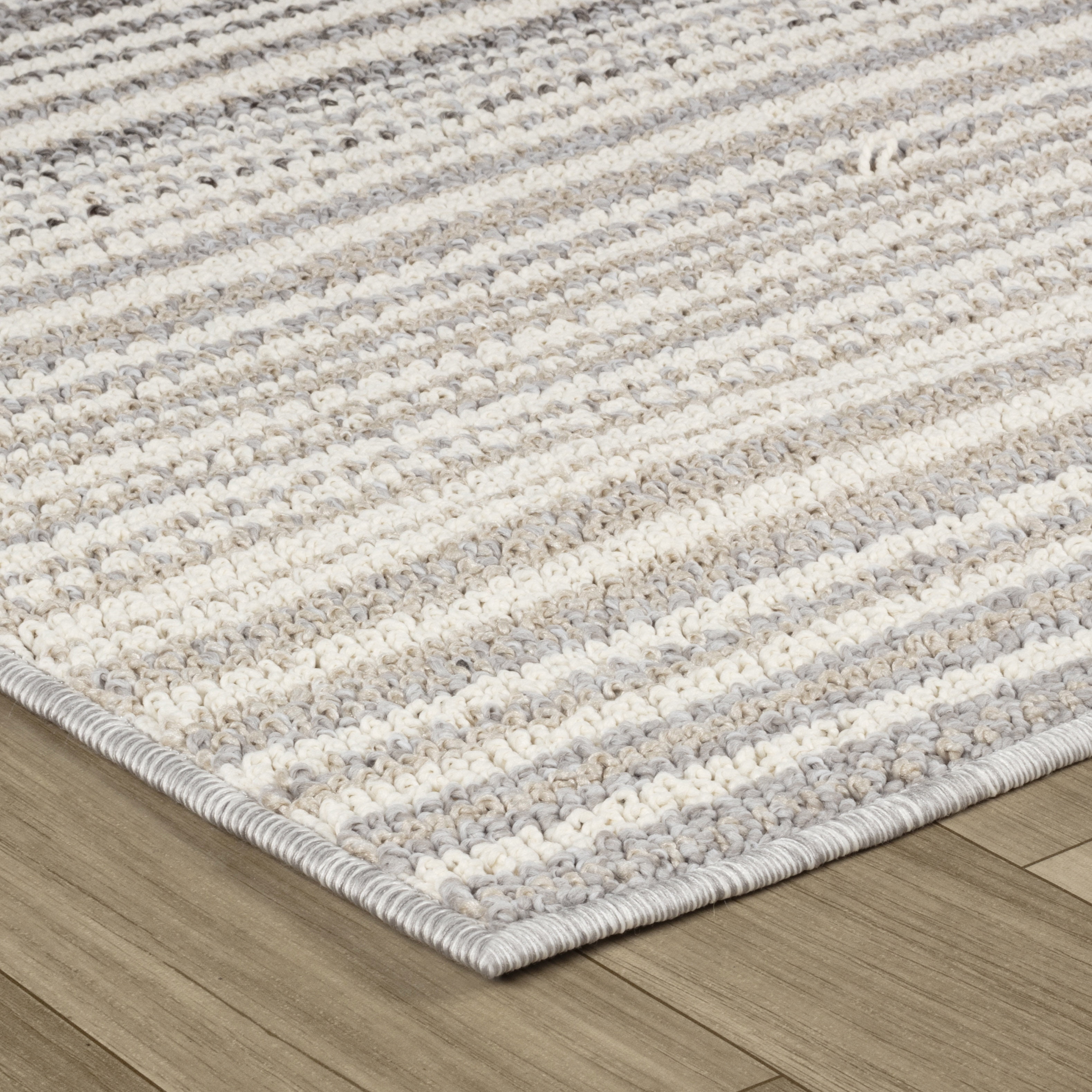 Rug Branch Jules Modern Indoor Area Rug, Grey Beige, Lines - Living Room, Bedroom, Dining Room, and Kitchen