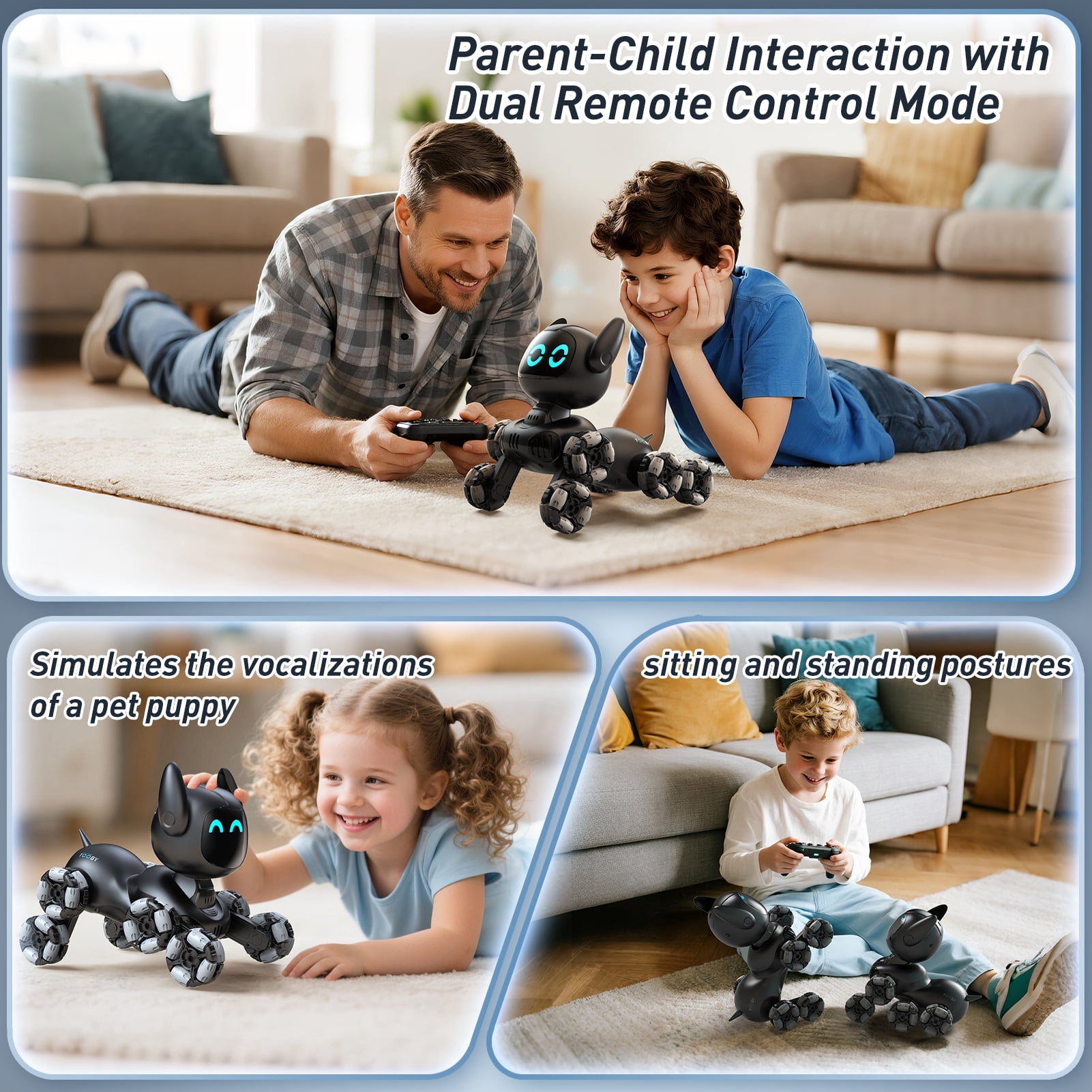 Jiakora Robot Dog Toys 8WD Remote Control Stunt RC Car with Light & Sound, Christmas Birthday Toys Gifts for 6 7 8 9 10 11 12 Year Old Boys Girls