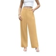 thumbnail image 3 of Uvplove Women's Work Trousers Loose Wide Leg Business Pants Breathable Suit Pants Apricot-L, 3 of 8