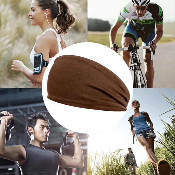 Diadema Hombre Mujer Fitness Banda para el sudor Elástica Correr Secado rápido ( ) Café