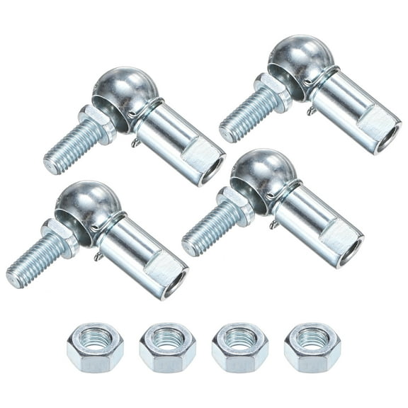 Uxcell 4-Pack CS10 Ball Head Rod End Bearing, M6x1.0 Right Male and Right Female Thread Carbon Steel for Automotive