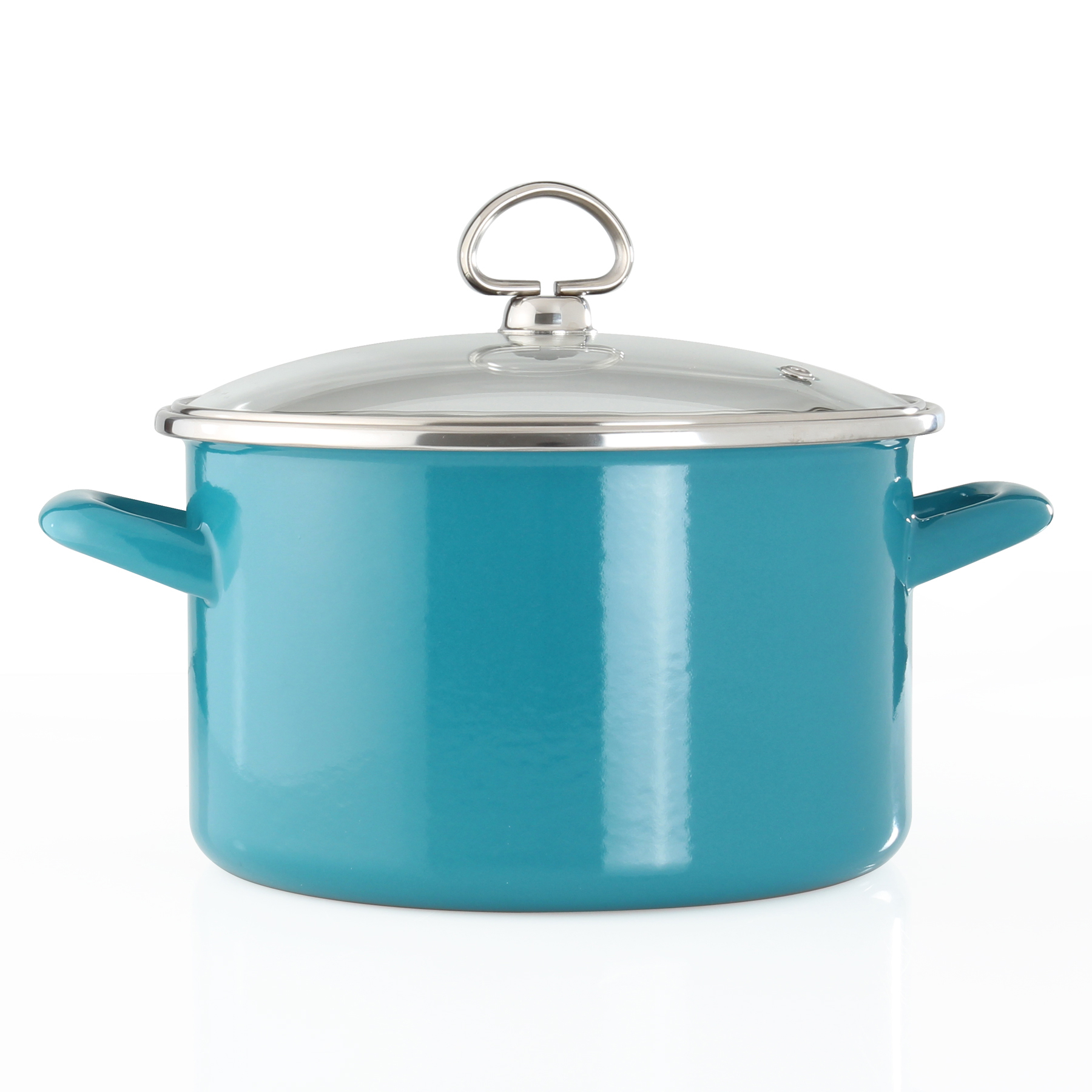Chantal Sea Blue EnamelonSteel 4Quart Soup Pot with Glass Lid