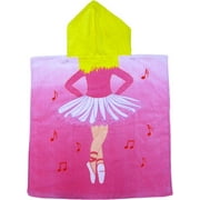 Dancing Ballerina Pink Ballet Beach Hooded Kids Bath Towel