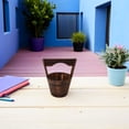 thumbnail image 4 of OULII Hanging Flower Pot for Garden Decoration Brown Wood Rustic Style 1Set, 4 of 8