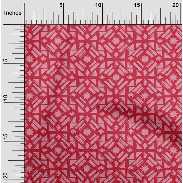 oneOone Tissu Popeline de Coton Imprimé Bloc Géométrique 1 Yard 42 Pouces de Large