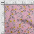 thumbnail image 1 of oneOone Viscose Chiffon Light Pink Fabric Flower & Leaves Watercolor Dress Material Fabric Print Fabric By The Yard 42 Inch Wide, 1 of 4