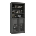 thumbnail image 5 of Palace Imports 100% Solid Wood 32" Kitchen Pantry Storage Cabinet with Glass Doors, Adjustable Shelves and 2-Drawers, Gray, 5 of 6