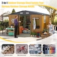 thumbnail image 6 of 10x12 FT Outdoor Storage Shed with Sliding Doors, Extra Large Metal Shed with Open Firewood Bay, Outside Steel Tiny House for Garden, Backyard, Patio Utility, Tool Storage, Yellow, 6 of 9