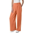 thumbnail image 2 of Futezty Women High Waist Casual Wide Leg Long Palazzo Pants Trousers with Pockets, 2 of 5