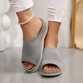 thumbnail image 2 of LOVZFMLL Wedge Sandals for Women Summer Fashion Casual Slip On Open Toe Comfort Walking Chunky Sandals Outdoor Beach Vacation Shoes Gray 5.5, 2 of 9