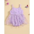 thumbnail image 2 of Bagilaanoe Newborn Outfits Baby Girl Rompers Dress 3D Butterfly Embroidery Sleeveless Bodysuits 3M 6M 9M 12M 18M Infant Patchwork A-line Tulle Dresses, 2 of 9
