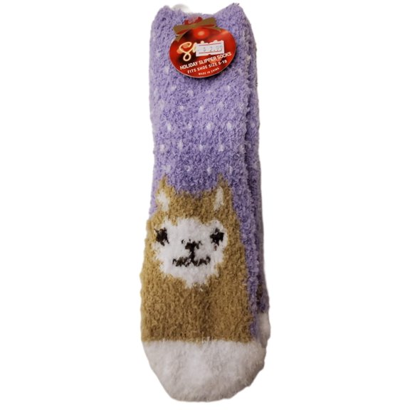 Shine Fuzzy Slipper Socks - Shoe Size 5-10