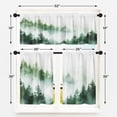 thumbnail image 6 of Misty Forest Kitchen Window Curtains Valance and Tier Set 36 Inch, Green Foggy Mountain Tree 3 Piece Window Treatment Tiers for Living Room Bedroom Nature Landscape Kitchen Decor Drapes, 6 of 6