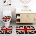 thumbnail image 4 of FMSHPON England Britain 4 Piece Bathroom Set Shower Curtain Bath Rug Contour Mat and Toilet Lid Cover, 4 of 8