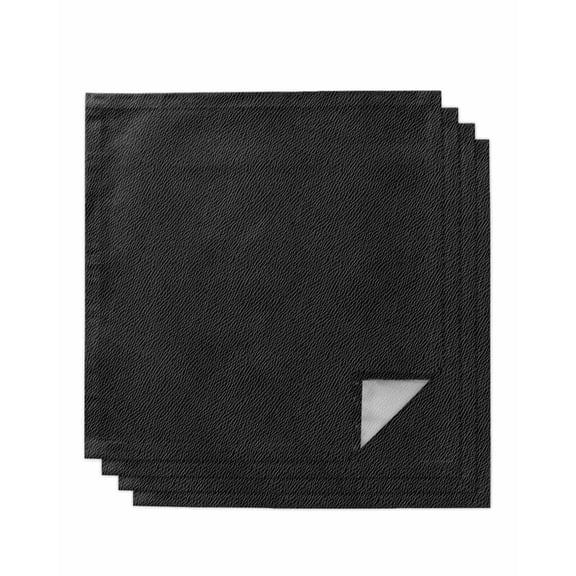 nqOlkjepod Solid Black Cloth Napkins Set of 4 Reusable Dinner Napkins, Retro Minimalism Abstract Denim Texture Cocktail Napkin Washable Table Napkins for Wedding/Holiday Party/Baby Shower 20"x20"