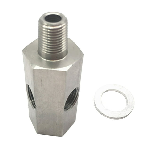 Oil Pressure Gauge Adapter 1/8 NPT M10 T TEE Piece Sensor Sender .