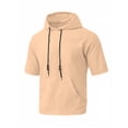 thumbnail image 5 of Maean Men Hooded Top Short Sleeve Drawstring Casual Lightweight Hoodies Sweatshirt with Pocket, 5 of 6