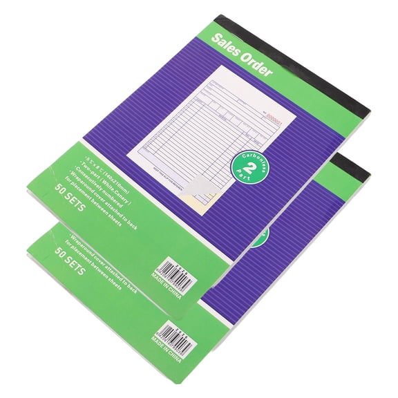 HONMEET 2-Pack Copy Receipt Books with Tear-Resistant Covers for Small Business Order Tracking and Record Keeping