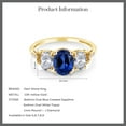 thumbnail image 4 of Gem Stone King 2.84 Ct Oval Blue Created Sapphire White Topaz 10K Yellow Gold Ring, 4 of 4