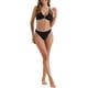 thumbnail image 2 of Conjuntos de bikini de anillo O de mujer INSPIRE CHIC de 2 piezas, cintura alta, tirantes ajustables, trajes de baño, pequeño, negro, 2 of 5
