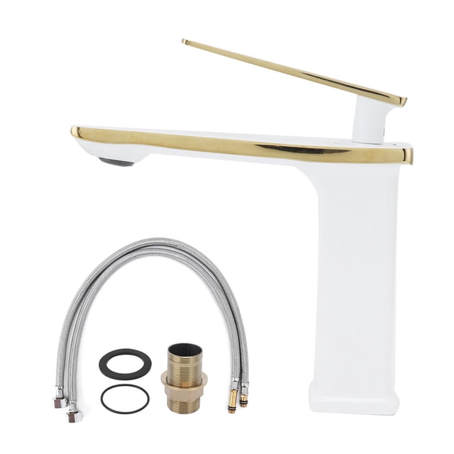 Grifo de lavabo de cobre con mango largo para mezcla de agua fría y caliente, grifo de baño de un solo orificio G9/16
