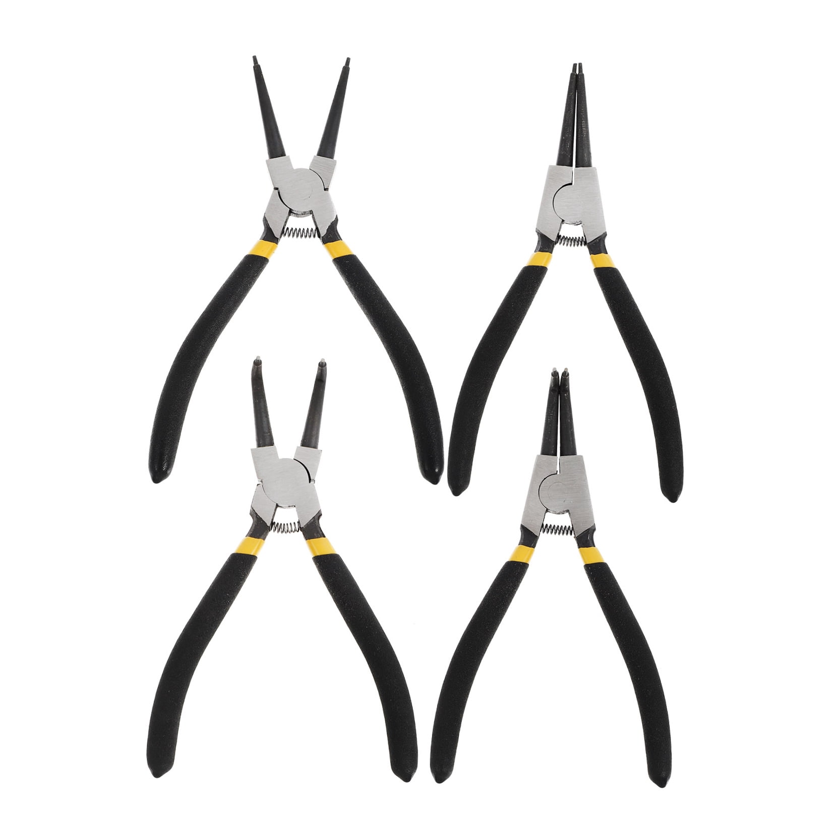 PTOOTP Spring Calipers Retaining Ring Plier Steel Black for Repair Use 4Pcs