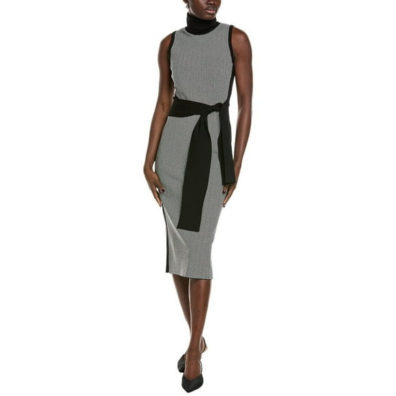 Toccin womens  Peggy Turtleneck Tie-Front Sweaterdress, XL, Black