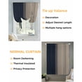 thumbnail image 3 of Navy Blue Black Stripe Tie Up Curtains for Window, Thermal Insulted Balloon Shade Adjustable Rod Pocket Curtains Valance Panels for Kitchen Bathroom Cafe 42 x 63 Contemporary Clean-lined Abstract, 3 of 6