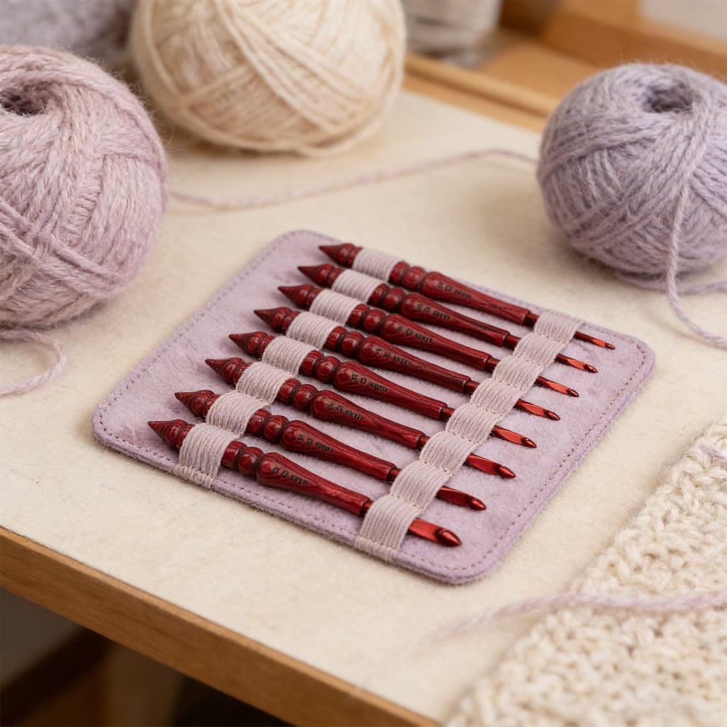 8Pcs Aluminium Crochet Hook for Knitting Ergonomic Wood Handle Crochet Hooks Yarn Craft Tool for Crocheting 3.0-7.0mm