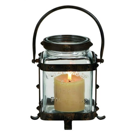 Woodland 34699 Unique Metal Glass Lantern with Lettered Inscriptions