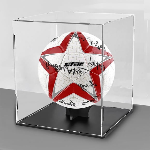 Vitrina para Balón de Fútbol, Vitrina Acrílica de Autoensamblaje, Vitrina Deluxe a Prueba de Polvo, Caja Cubo para Figuras Pop y Coleccionables, Vitrina para Baloncesto y Vóleibol (25x25x30 cm)