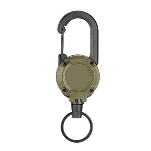 Hyasfey Fly Fishing Retractor Badge Reel with Wire Rope Multipurpose 360-Degree Rotation Keychain Carabiner Clip Camping Supplies
