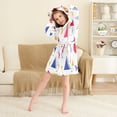 thumbnail image 3 of FORMRS Niños Bathrobe Unisex Hooded Robe Soft Plush Pajamas Sleepwear, Size 2-3T, Simple Triangles, 3 of 7