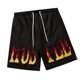 thumbnail image 2 of Pantalones cortos deportivos para hombre con estampado de llamas, pantalones cortos de entrenamiento holgados con cordón informal para el verano, 2 of 8