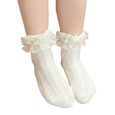 

Baby Kids Girl Lace Socks Toddler Girl Lace Flounce Princess Socks Cable Knitted Cotton Stocking