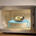 thumbnail image 3 of VONTER Multipurpose Foldable Microwave Oven Rack - 9" Inc Multifunctional Heating Double Layer Dish Tray for Kitchen - Organizer Tool-Steaming Tray Rack with Handle,Insulated Heating-Blue, 3 of 12