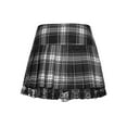 thumbnail image 5 of KOMOO Women Pleated Mini Skirt Lace Up Gothic Plaid Ruffle Short Skirts High Waist A-line Skirts, 5 of 5