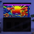 thumbnail image 3 of Blacklight Octopus Sea Wave Monster HD 3D Black Light Aquarium Background UV Reactive Sun Background Terrarium Background with 10 EVA Double-Sided Tape, 24X12IN, 3 of 5