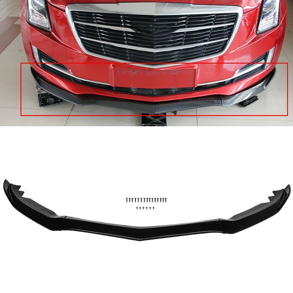 SCITOO Front Lip Spoiler Fits for 2015-2018 for Cadillac ATS PP Glossy Black Front Bumper Lip
