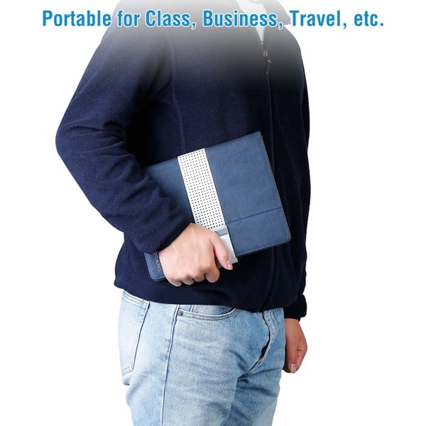 3 in 1 Business Tablet Portfolio Case - 9.7" PU Protector with Notepad & Stand for Work/Study (Navy)