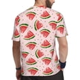 thumbnail image 2 of Wukai Hand Drawn Watermelon Print Men's Short-Sleeved Mesh T-Shirt,Quick-Dry Short Sleeve Workout T-Shirt-Large, 2 of 8